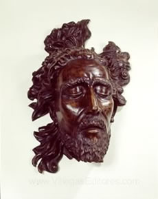 Wood Sculpture of John The Baptist&rsquo;s Head by Santiago Martinez Delgado, 1942.